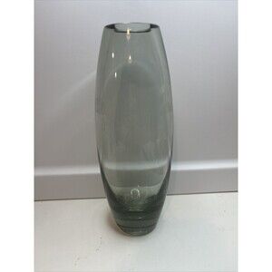 Vtg. MCM Holmegaard smoky vase Signed Denmark, About 9” Tall